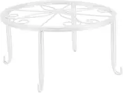 Single Layer Iron Plant Stand Stands Floor Standing Low Plant Pot Rack Potted Plant Stand Flower Pot Shelf Indoor Outdoor Corner Shelf for Planters Vases Lanterns Ornaments Books (White)
