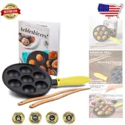 Non-Stick Cast Iron Aebleskiver Pan: Versatile Mini Pancake & Cake Pop Maker