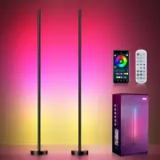 Smart RGBICW LED Corner Floor Lamp - 16 Million DIY Colors, 68+ Scenes, 2 Pack