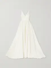 [Halfpenny London] Halfpenny London - Pleated Taffeta Gown - Off-white - 0 0 Off-white