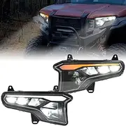SAUTVS LED Headlights for Polaris Xpedition XP/ADV, LED Head Lights Front Lamps with High-Low Beams DRL Sequential Turn Signal Light for Polaris Xpedition XP/XP5/ADV/ADV5 2024 2025+ Accessories,1Pair