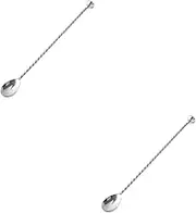 Alipis Stainless Steel Mixing Spoon Twisted Stirring Scoop for Cocktails Drinks Sundaes Barware Versatile Utensil Cup Heat Resistant Corrosion