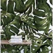 Monstera leaf wall mural Non-Woven wallpaper Green art Nature prints Home Decor