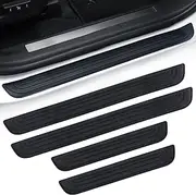 SINGARO Car Door Threshold Protection, 4PCS Universal Rubber Scratch Resistant Exterior Accessories - Door Width 23.6x2.36inch (Black)