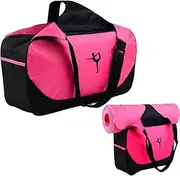 Large Capacity Yoga Bag with Yoga Mat Strap, Fitness Bag, Sports Bag, Travel Bag, Outdoor Handbag; A Handbag Suitable for Travel, Beach, Work, and Sports -Rose Red