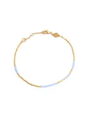 Anni LU Asym 18kt Gold-plated Beaded Bracelet - Light Blue ONE SIZE