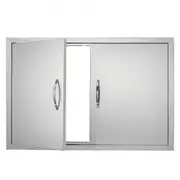 VEVOR BBQ Access Door, 889x610 mm Double Outdoor Kitchen Door, Stainless Steel Flush Mount Door, Wall Vertical Door with Handles, for BBQ Island, Gril