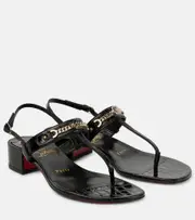 [Christian Louboutin] Christian Louboutin MJ Thong croc-effect leather sandals AU 4 black