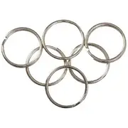 J.Burrows Split Key Rings 20mm Silver 10 Pack