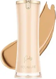 [FOCALLURE] PerfectBase Lasting Poreless Liquid Foundation, Medium to Full Coverage with Matte Finish, Covers Blemishes & Under-Eye Circles for All Skin Types, YL11 CANVAS
