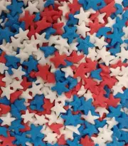Patriotic Star Sprinkles (2) 5 oz containers Free Shipping