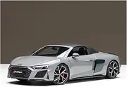 Scale Finished Model Car 1:18 Scale for Audi R8 Supercar Alloy Cast Replica Model Car Static Collection Car Souvenir Die-cast Vehicle(Chrome)