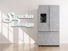 Fractal Pattern Gray White Fridge Freezer Wrap Side Door Vinyl Decal