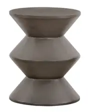 Armen Living Lizzie Concrete Indoor Outdoor Accent Stool End Table