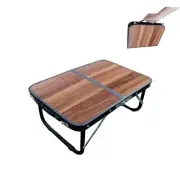 Ultralight Compact Mini Camping Table, Folding Side Low Table for Walnut Color