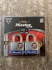 NEW - Master Lock 3TLD 1-9/16" Laminated Steel Padlock 2-Pack