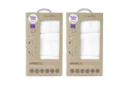 6pc Bubba Blue 25cm Square Bamboo Face Washer Set Soft Baby Towel Cloth White