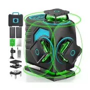 Laser Level, 4D Green Laser Level 360 Self Leveling, 4x360° 16 Line High Ac