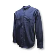 Radians, Inc. Men's VolCore Cotton Button Down Fire Resistant Shirt, Navy, 2X-L