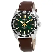 Original Seiko Kinetic Green Dial Brown Leather Men's Watch SKA791