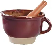 Traditional Grind, Household Garlic and Pepper Grinder Beech Wood Unpainted Wooden Hammer Masher Pestle Set Medicine Grinder Masher