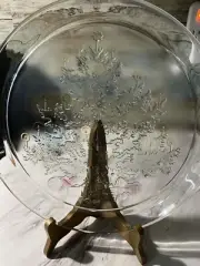 American Glass CHRISTMAS TREE 13" Embossed Glass Serving Platter Plate