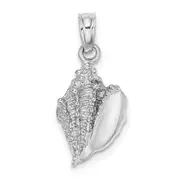 14k White Gold Conch Shell Charm