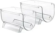 2 Pack Bottle Rack, Fridge Organizer Bottle Rack, Stackable Wine Rack Plastic Bottle Holder (2)