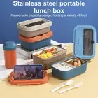 Non-stick Lunch Box Microwave-safe Lunch Container with Cutlery Compartment 2