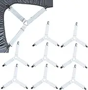 Bed Sheet Straps,8 PCS Adjustable Sheet Straps, Fitted Sheet Clips, Adjustable Sheet Fasteners for Bed Sheets,Mattress Covers, Sofa Cushion
