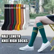 Women's Long Socks Knee High Breathable Cotton JK Two Stripe Mesh Japanese Lady+