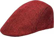 [Tadill] Beret Cap Flap Cabbie Hat Hip Hop Casual Warm Herringbone Hat Men Flat Cap Painter Hats for Gardening Hiking Outdoor Camping, Red