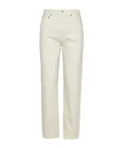 WHITE COTTON 90S PINCH WAIST JEANS 30 white