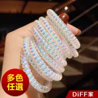 在飛比找蝦皮商城優惠-【DIFF】韓版水晶色系電話線髮圈 綁頭髮 橡皮筋 綁頭 髮