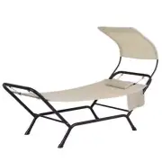 NNEDSZ Hammock Bed w/ Stand Sun Lounge Chair Beige