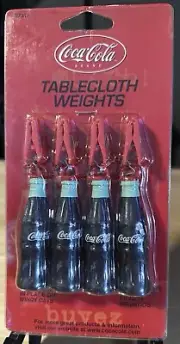 4 Coca Cola Coke Bottle Table Cloth Weights Collectible New In Pack Unopened