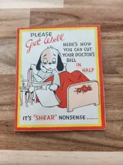 Vintage 1945 GET WELL SOON Card by Barker Cincinnati, OH #25-612