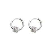 2PCS Copper Round Ball Charms Stud Earrings for Women Wedding Party Jewelry