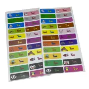 NAME DECAL STICKERS - Kids Personalised Lunch Box Sticker Label Bottle School