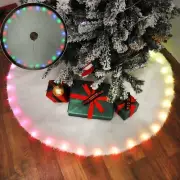 35 Inch Christmas Tree Skirt with LED Light for Xmas Holiday Party Decorations