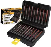 ELEAD Extra-Long Allen Hex Bit Socket Set: 20-Piece 3/8 Inch Drive, S2 Steel, -