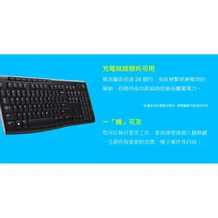 Logitech 羅技 K270 Unifying USB 無線鍵盤 黑 全尺寸鍵盤 多媒體功能鍵 薄膜鍵盤 保固三年