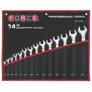 Force 14 Piece Metric Ring Open Ended Spanner Set - 5141C