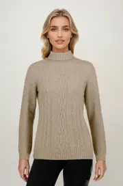 Mocha - McDonald Possum Merino Polo Neck Jumper