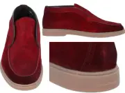 Santoni Open Walk Suede Shoes Loafers Ankle Boots Slip-On Moccasins Shoes 41