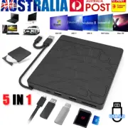 7IN1 Mac Windows External Writer Burner Reader CD RW DVD ROM Player USB Laptop