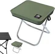 Shenrongtong Small Folding Stool,Pocket-Sized Fold up Stool for Fishing - Step Stool, Aluminum Camping Stool, Heavy Duty Mini Camping Beach Accessory for Outdoor Camping