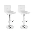 Artiss Set of 2 PU Leather Bar Stools Padded Line Style - White