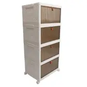 Folding Shoe Storage Box Organizer 4 Layers With Wheels For Home Shoe Collection