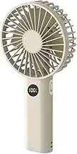 FUNJEO Portable Fan DQ233-100 Speeds, LED Display, 24H Battery, Ultra Quiet USB Rechargeable Handheld Fan for Home & Travel (Beige)